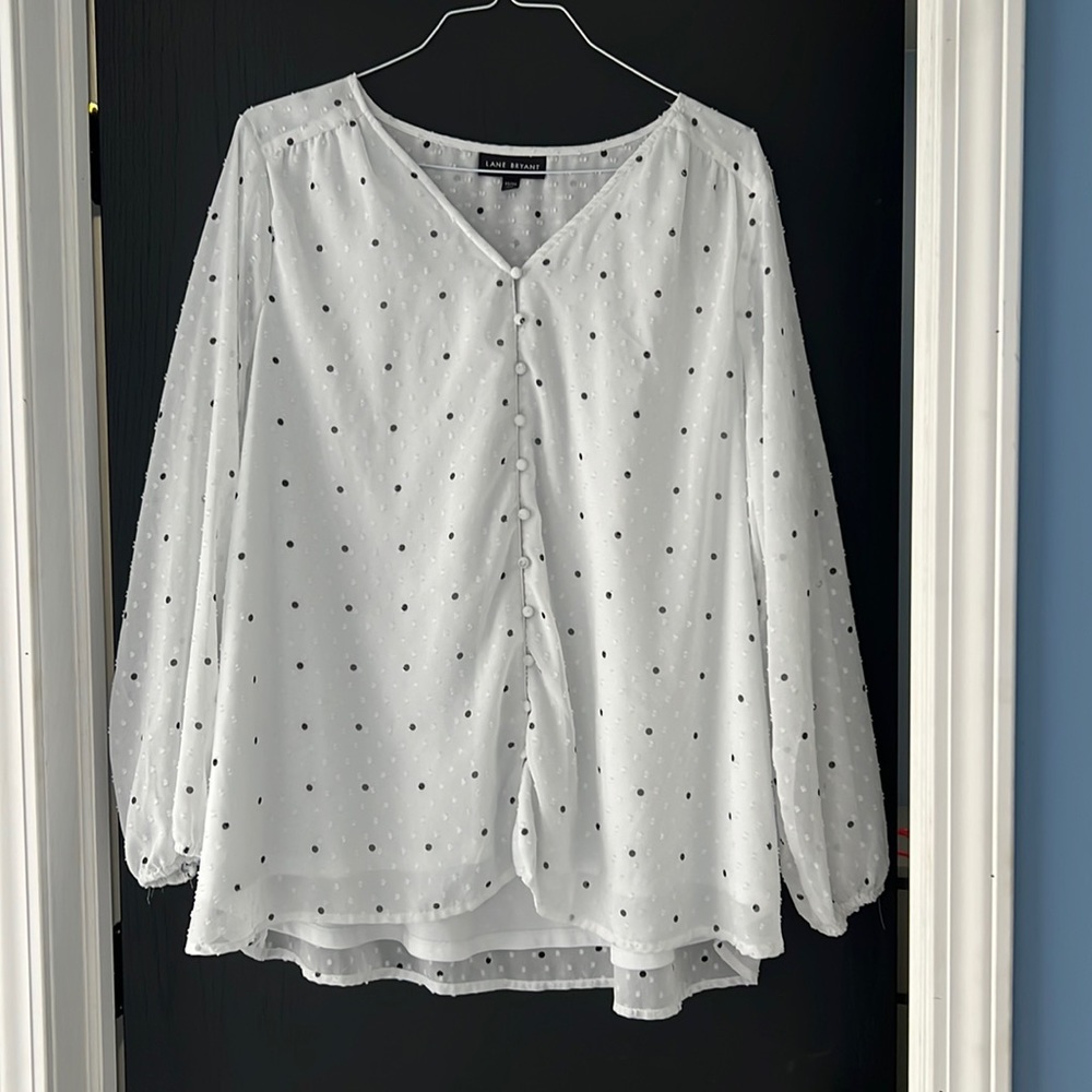 Lane Bryant White w/ Black Blouse, Size 22/24